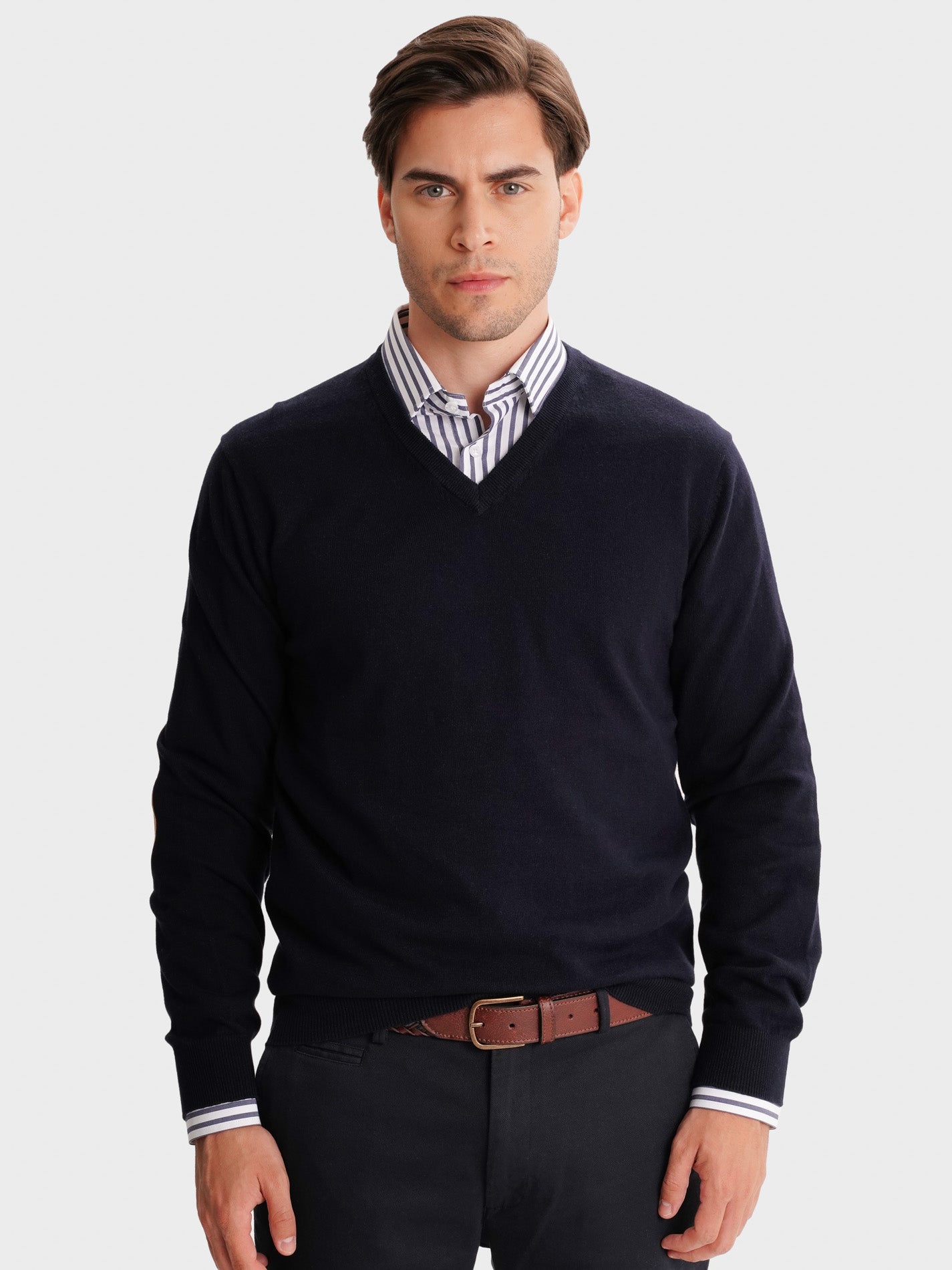 JERSEY DELGADO AZUL CON CODERAS MR REGULAR FIT. AZUL