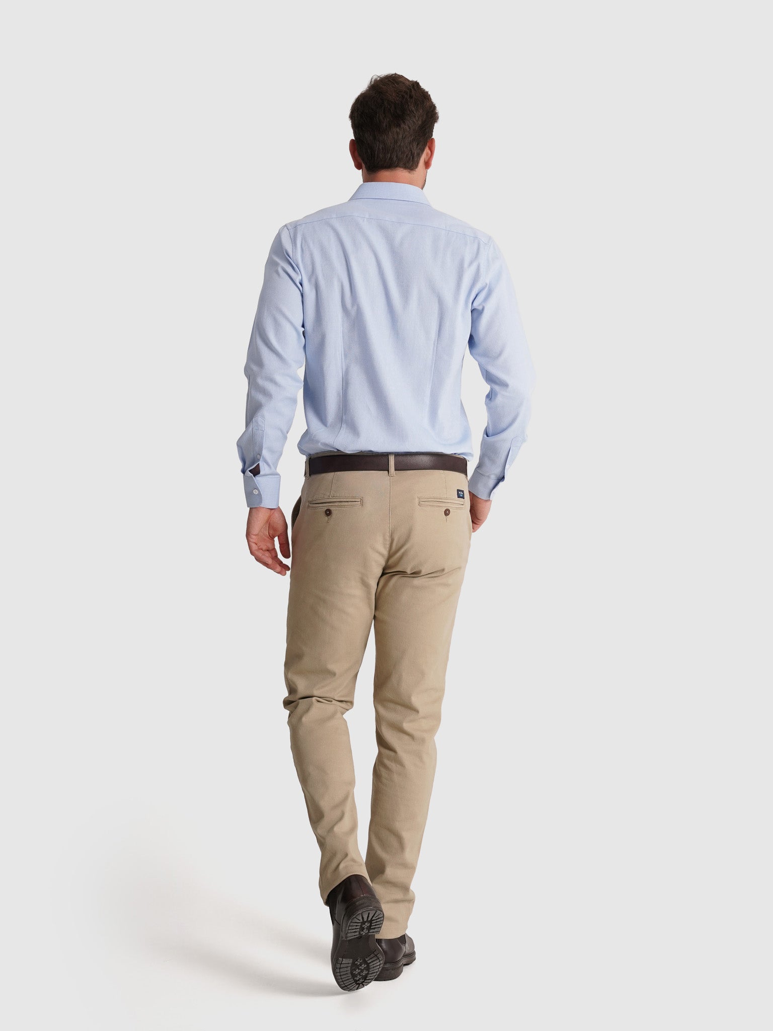 Camisa Algodão Azul Manga Comprida Slim Fit Mr. Blue