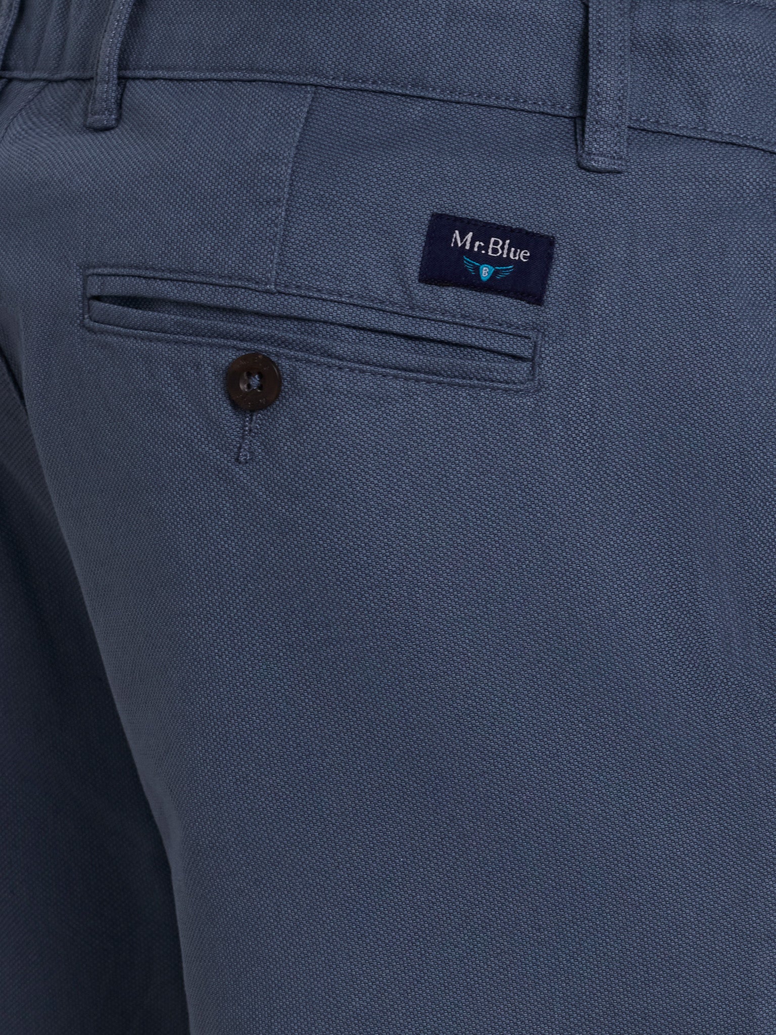 Calça Algodão Azuis Regular Fit Mr. Blue