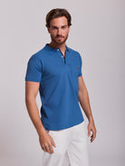 Polo Azul Manga Curta Regular Fit Mr. Blue