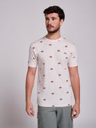 WHITE COTTON T-SHIRT SHORT SLEEVES REGULAR FIT MR. BLUE