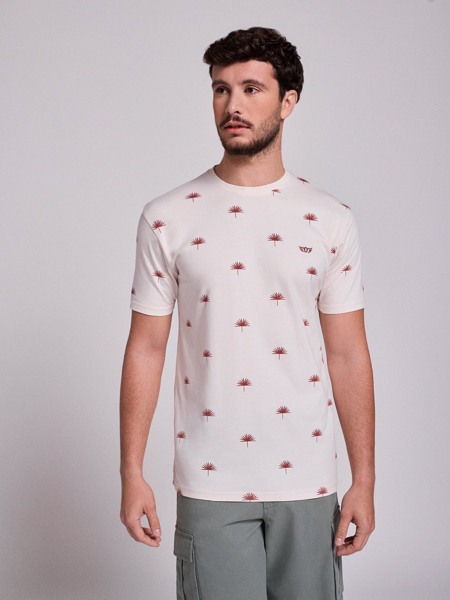 WHITE COTTON T-SHIRT SHORT SLEEVES REGULAR FIT MR. BLUE