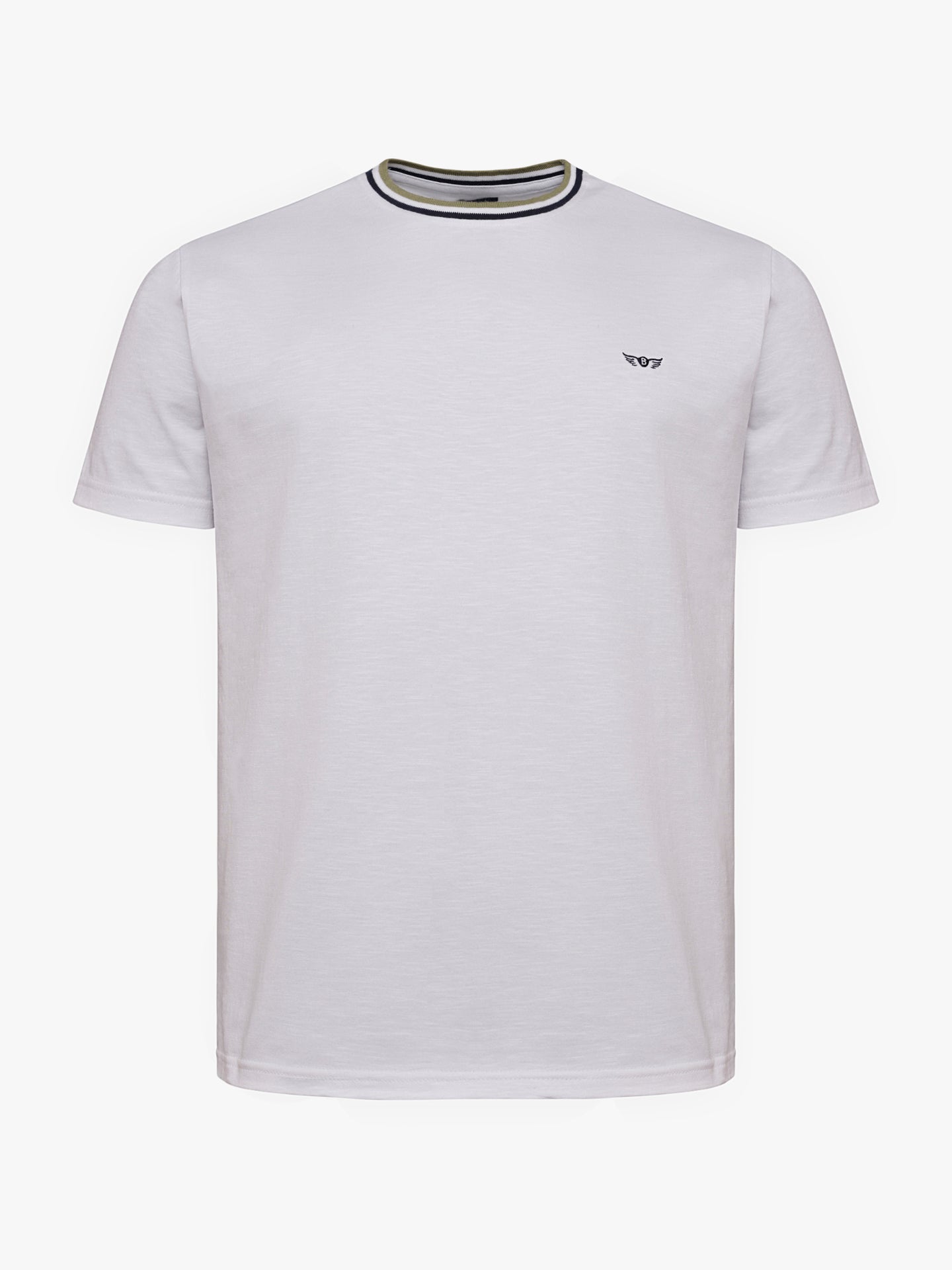 WHITE COTTON T-SHIRT SHORT SLEEVES REGULAR FIT MR. BLUE