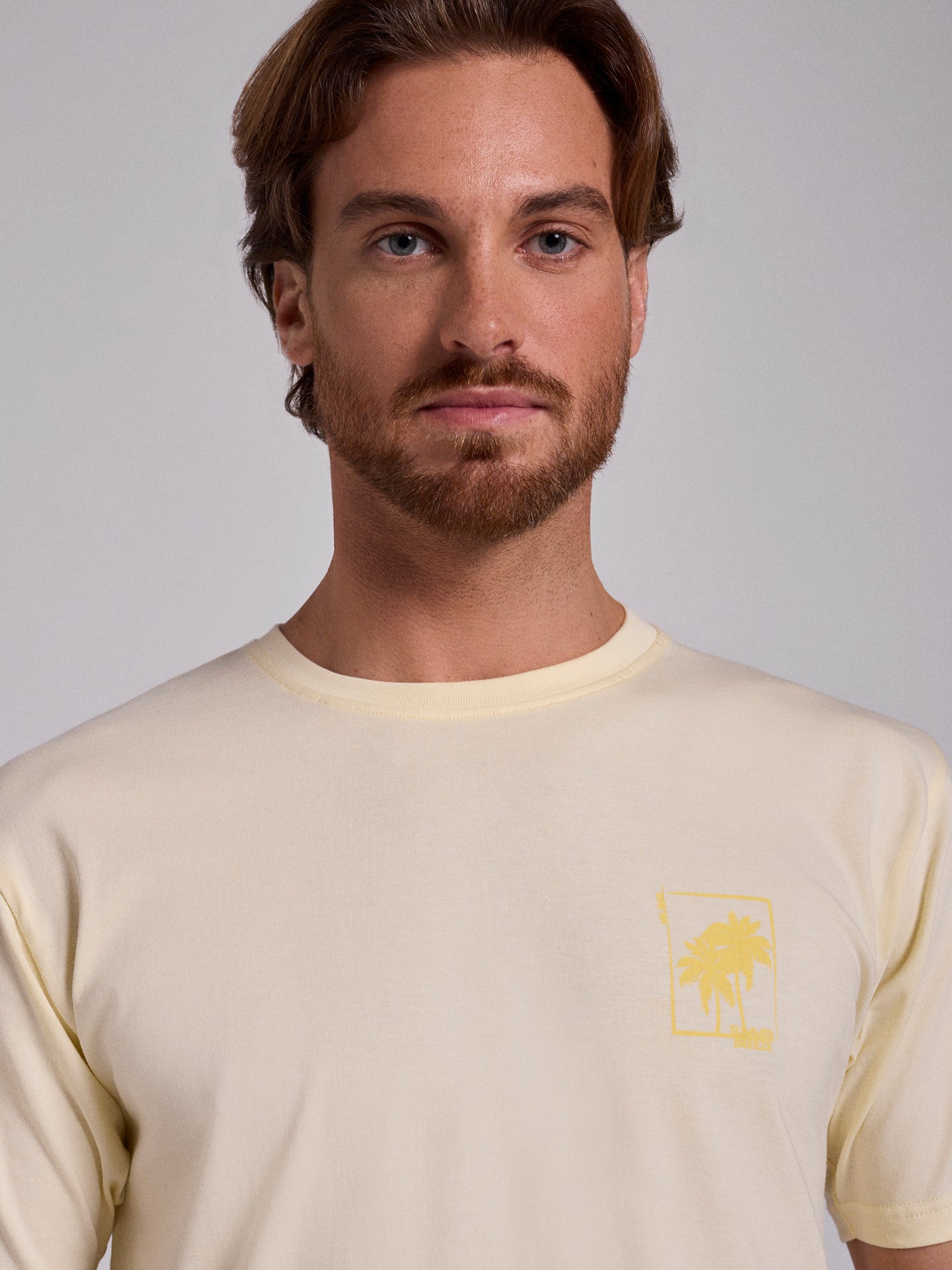 YELLOW COTTON T-SHIRT SHORT SLEEVE REGULAR FIT MR. BLUE