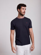 BLUE COTTON T-SHIRT SHORT SLEEVE REGULAR FIT MR. BLUE