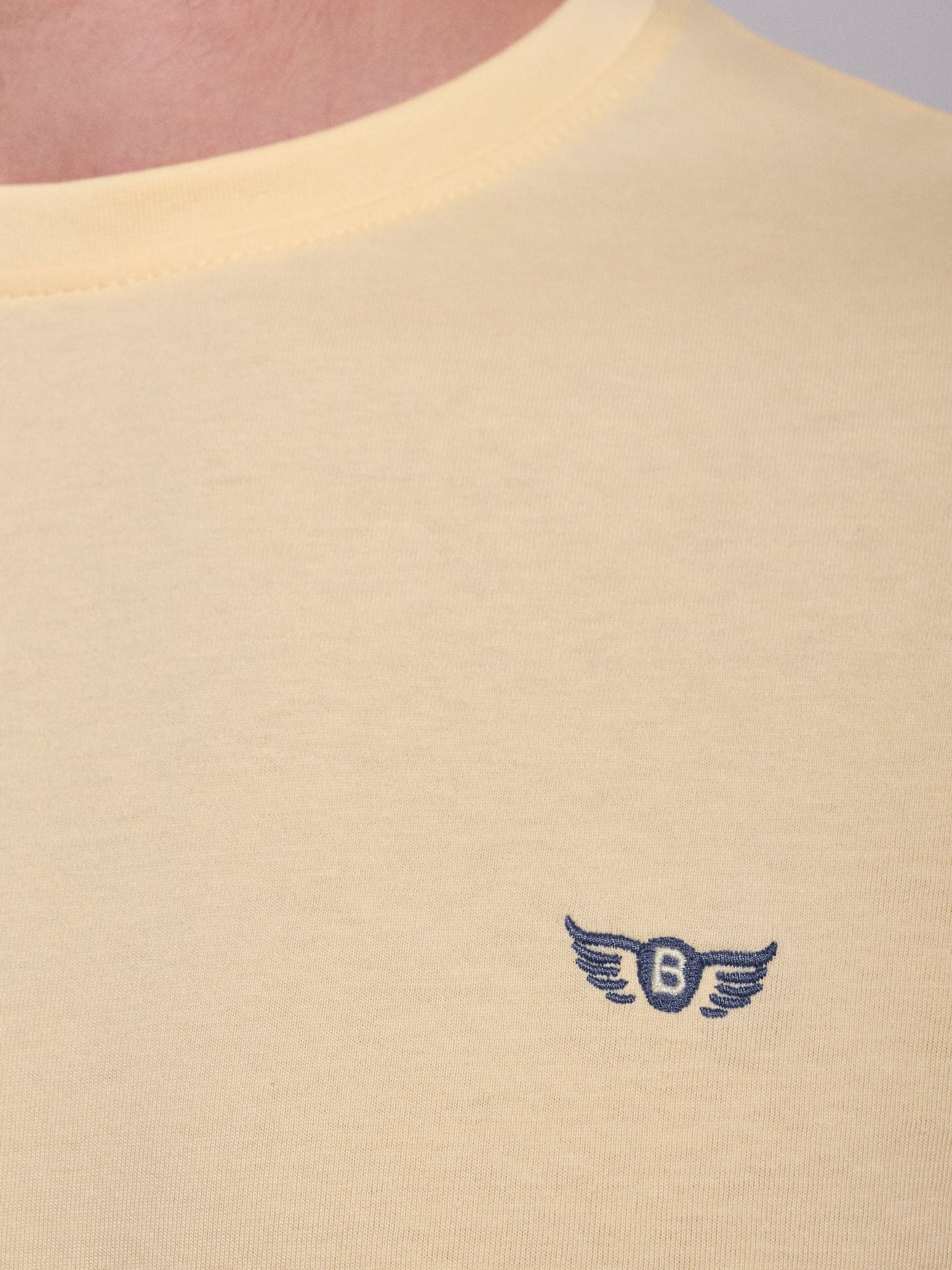 YELLOW COTTON T-SHIRT SHORT SLEEVE REGULAR FIT MR. BLUE