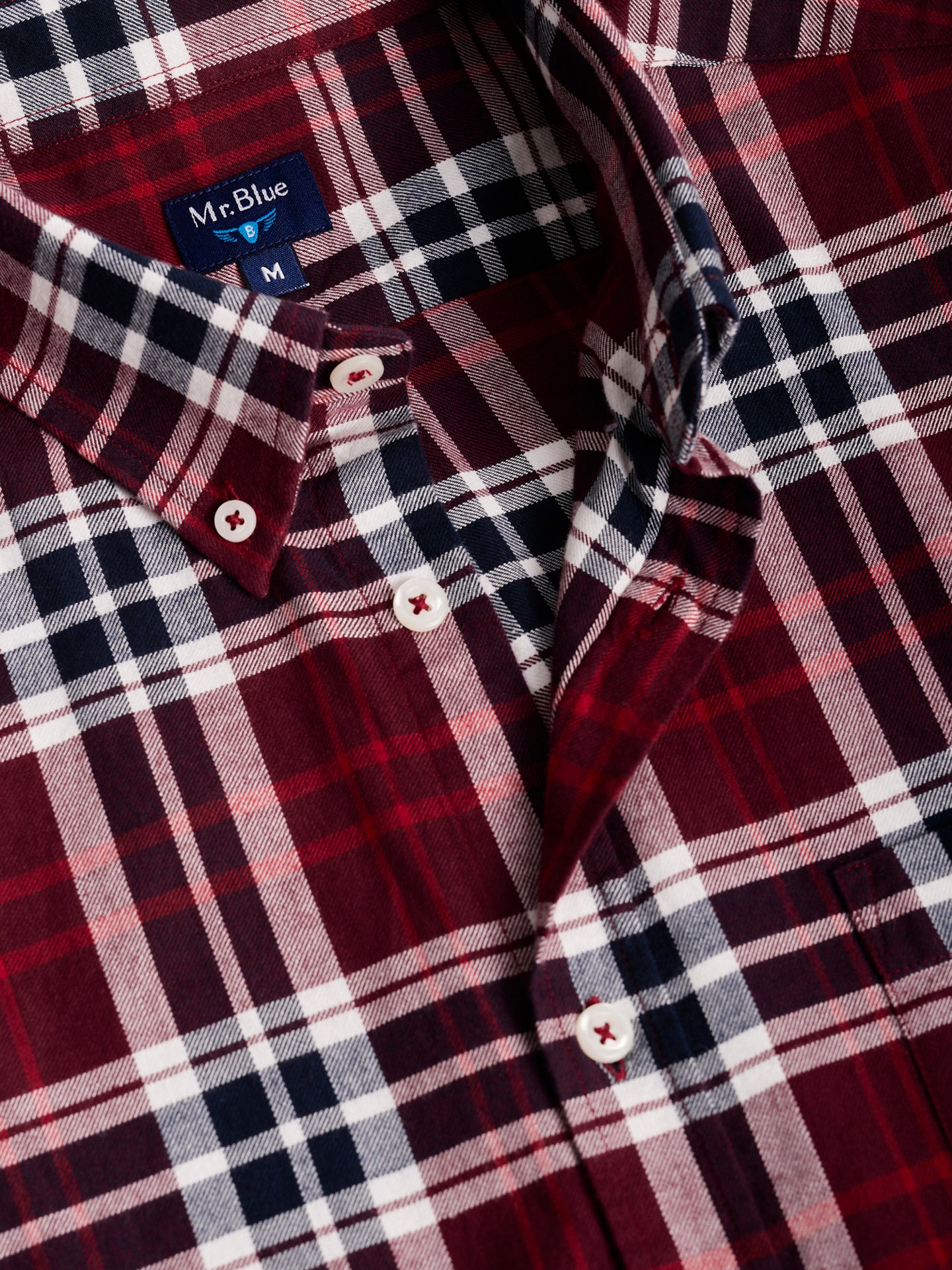 RED REGULAR FLANNEL FLANNEL SHIRT REGULAR FIT MR. BLUE