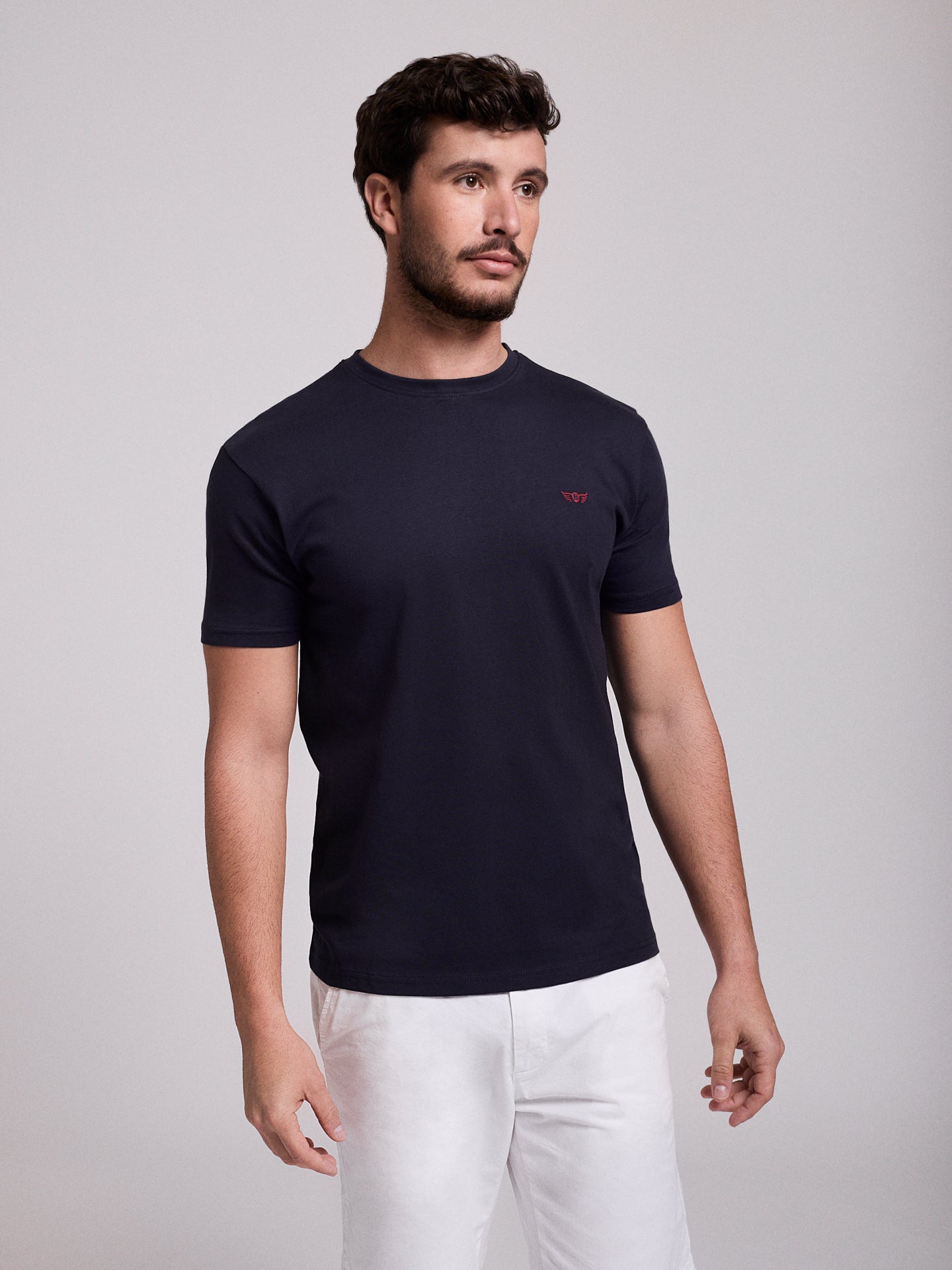 T-SHIRT ALGODÃO AZUL MANGA CURTA REGULAR FIT MR. BLUE