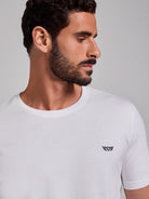 WHITE COTTON T-SHIRT SHORT SLEEVES REGULAR FIT MR. BLUE