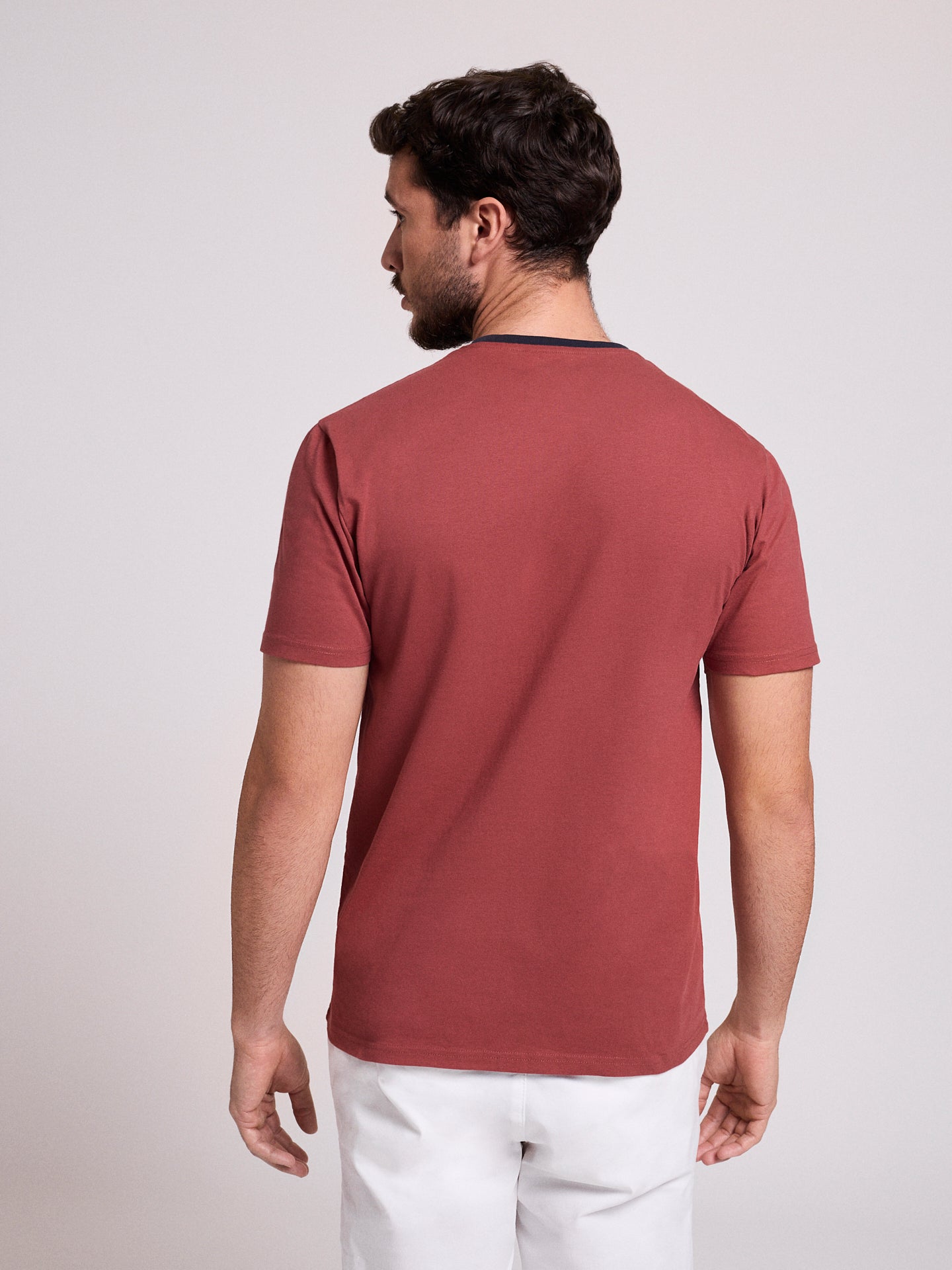 RED COTTON T-SHIRT SHORT SLEEVE REGULAR FIT MR. BLUE
