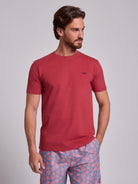 RED COTTON T-SHIRT SHORT SLEEVE REGULAR FIT MR. BLUE