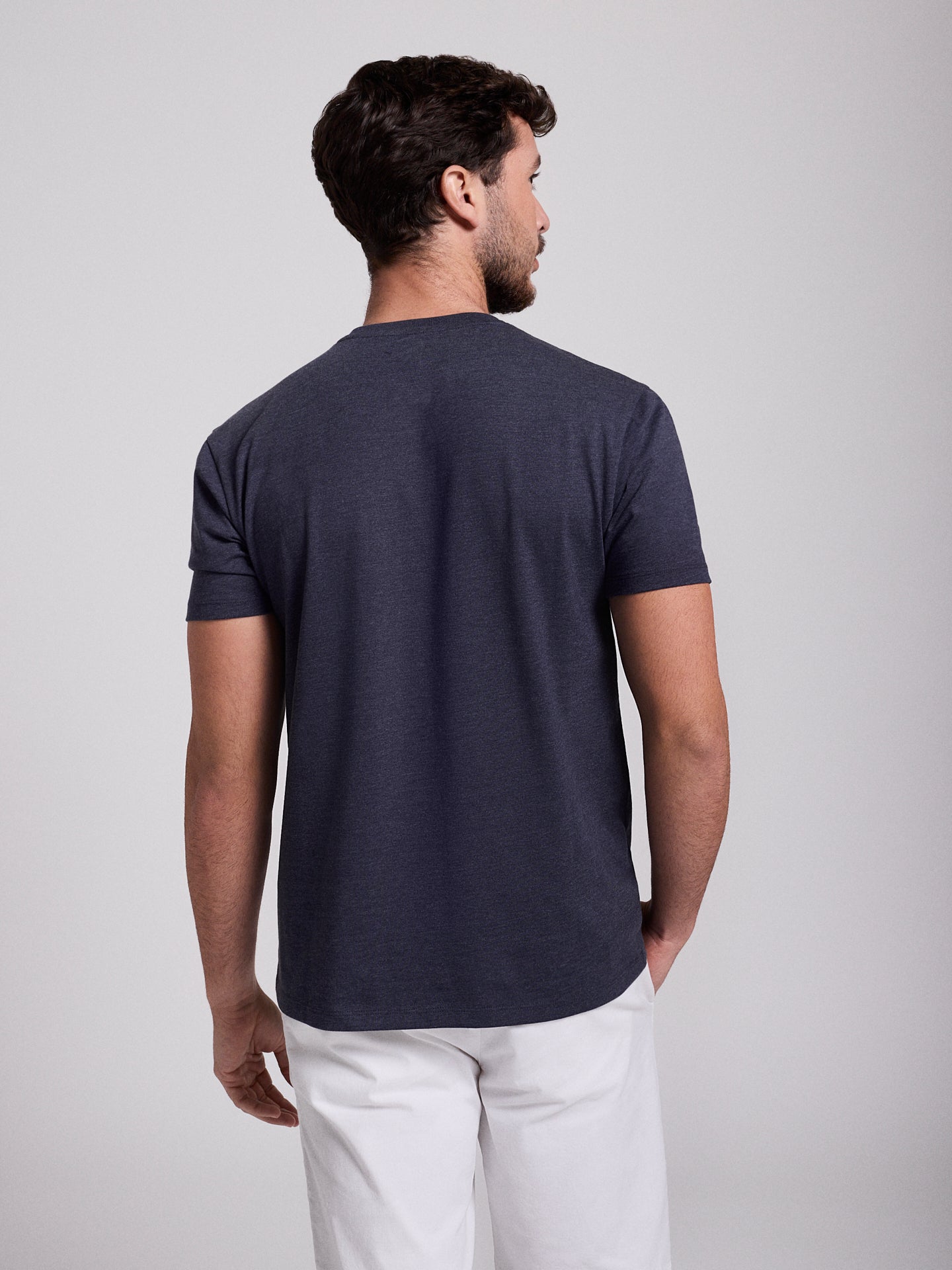 BLUE COTTON T-SHIRT SHORT SLEEVE REGULAR FIT MR. BLUE