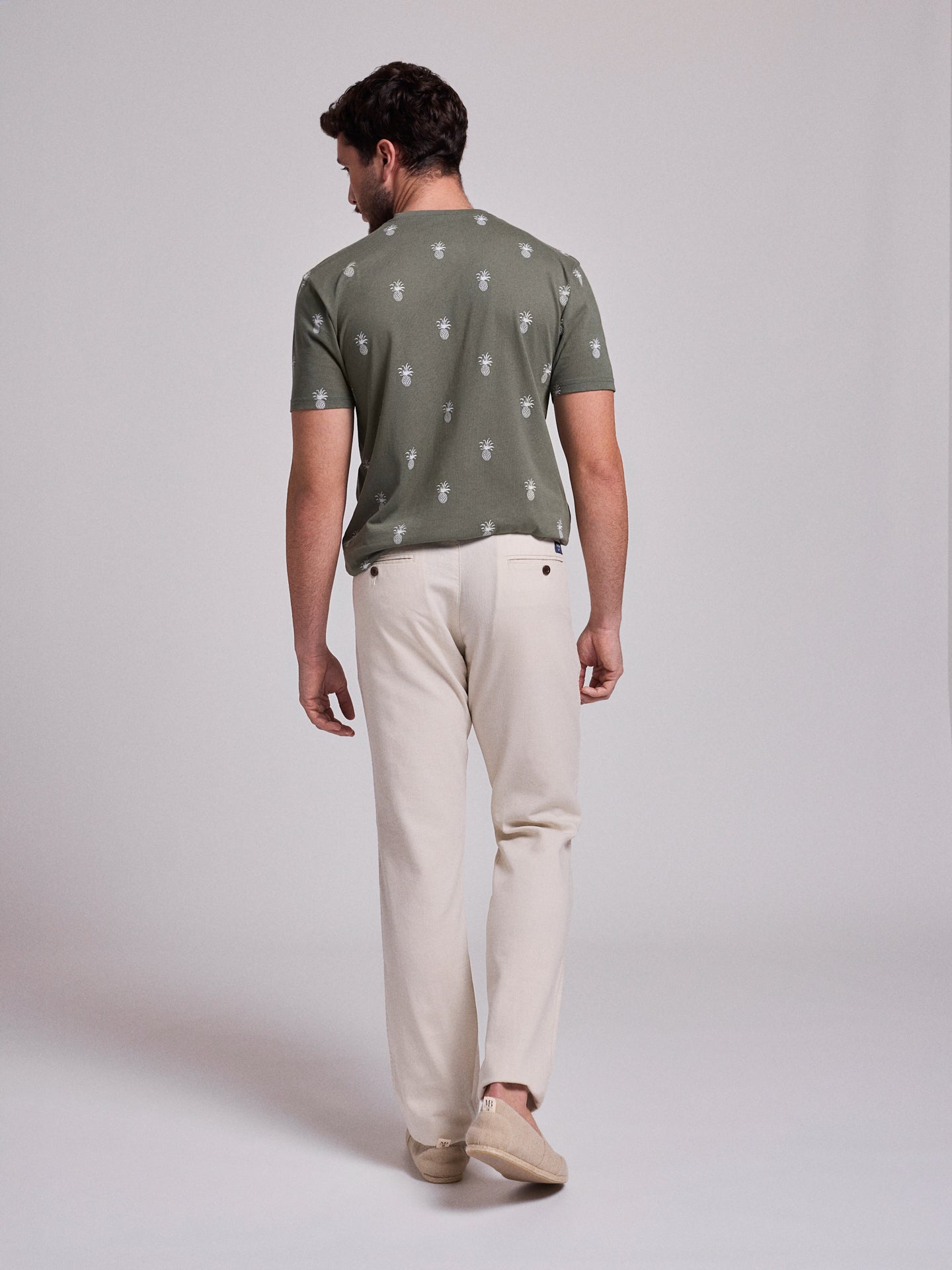 Calça Linho Beges Regular Fit Mr. Blue