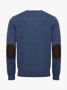 BLUE THIN PULLOVER WITH REGULAR FIT MR ELBOW PADS. BLUE