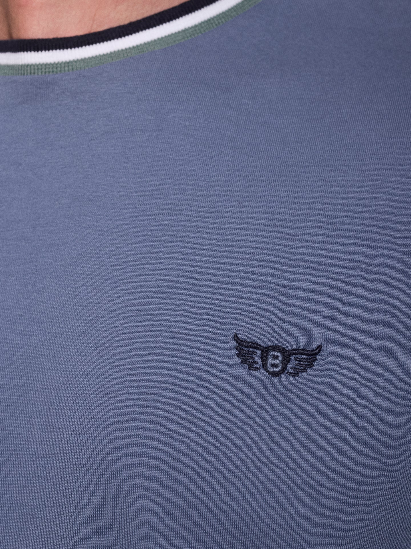 BLUE COTTON T-SHIRT SHORT SLEEVE REGULAR FIT MR. BLUE
