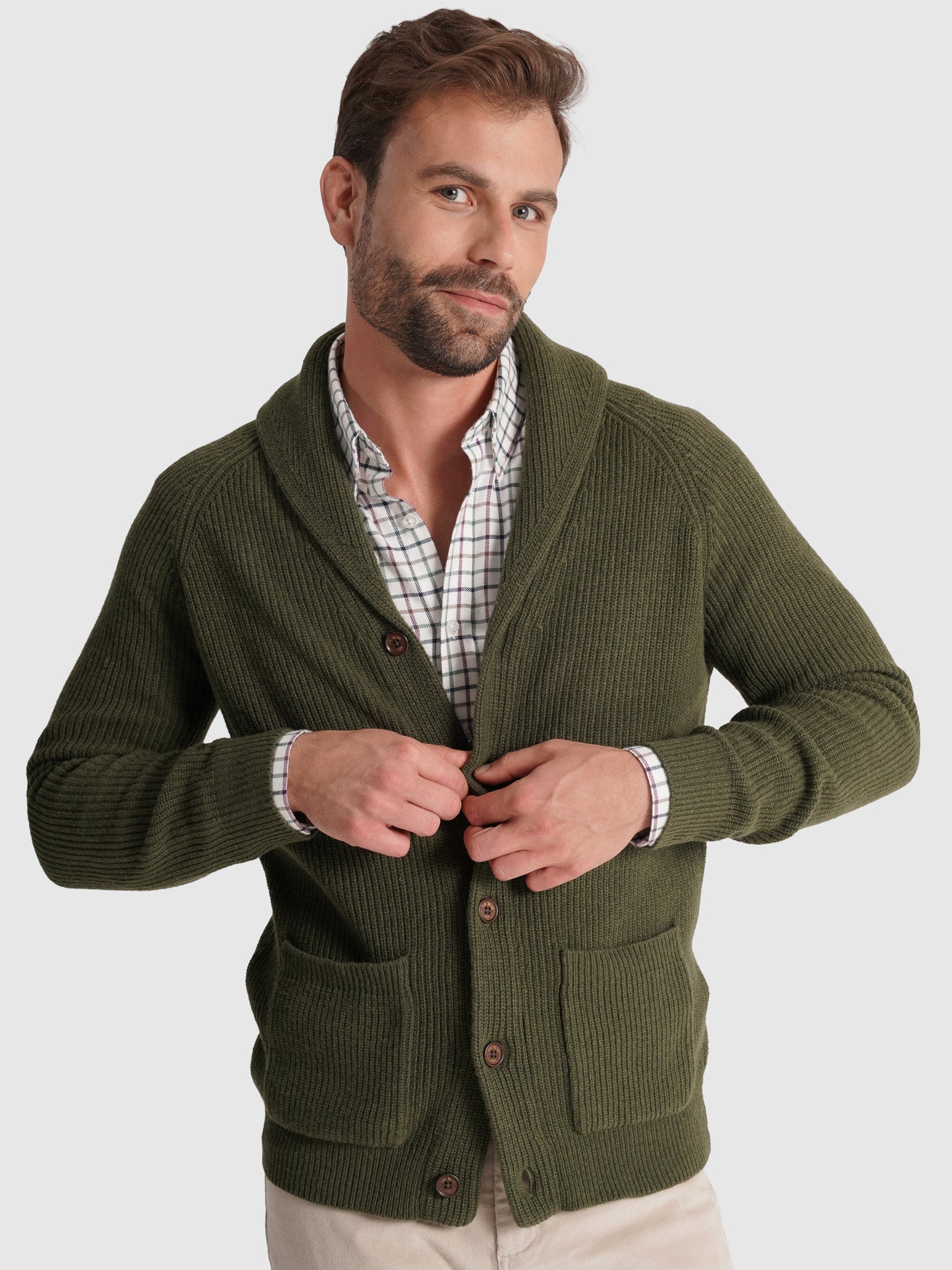 Pullover Lã Verde Manga Comprida Regular Fit Mr. Blue