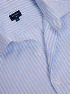 CAMISA ALGODÃO AZUL MANGA COMPRIDA SLIM FIT MR. BLUE