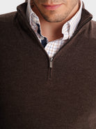 THIN BROWN PULLOVER WITH REGULAR FIT MR ELBOW PADS. BLUE
