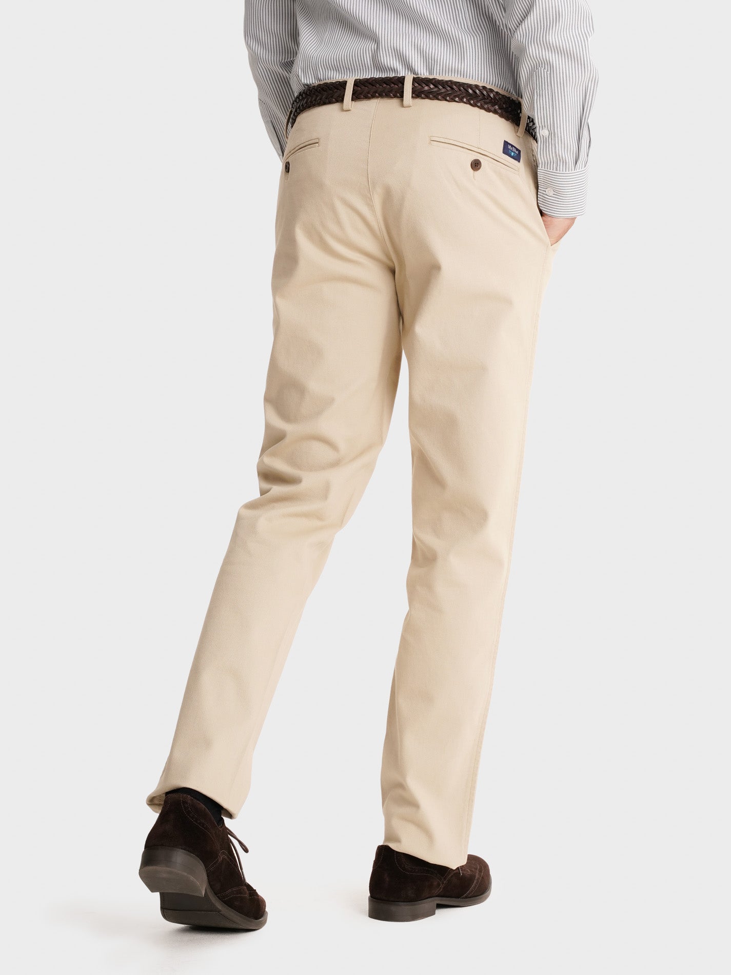 BEIGE STRUCTURED TROUSERS REGULAR FIT MR. BLUE