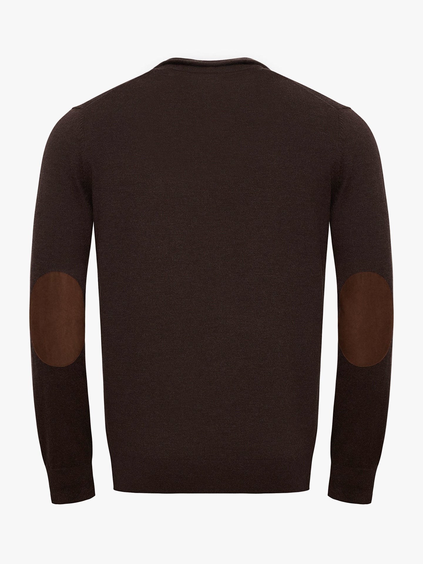 THIN BROWN PULLOVER WITH REGULAR FIT MR ELBOW PADS. BLUE