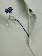 GREEN COTTON SHIRT SHORT SLEEVE REGULAR FIT MR. BLUE