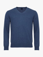 BLUE THIN PULLOVER WITH REGULAR FIT MR ELBOW PADS. BLUE