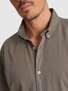 GREEN TWILL SHIRT SHORT SLEEVE REGULAR FIT MR. BLUE