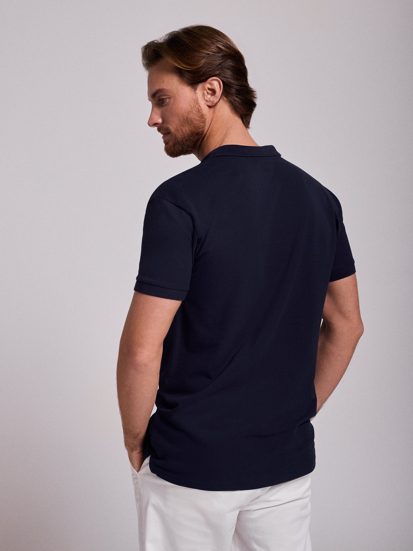 Polo Azul Manga Curta Regular Fit Mr. Blue