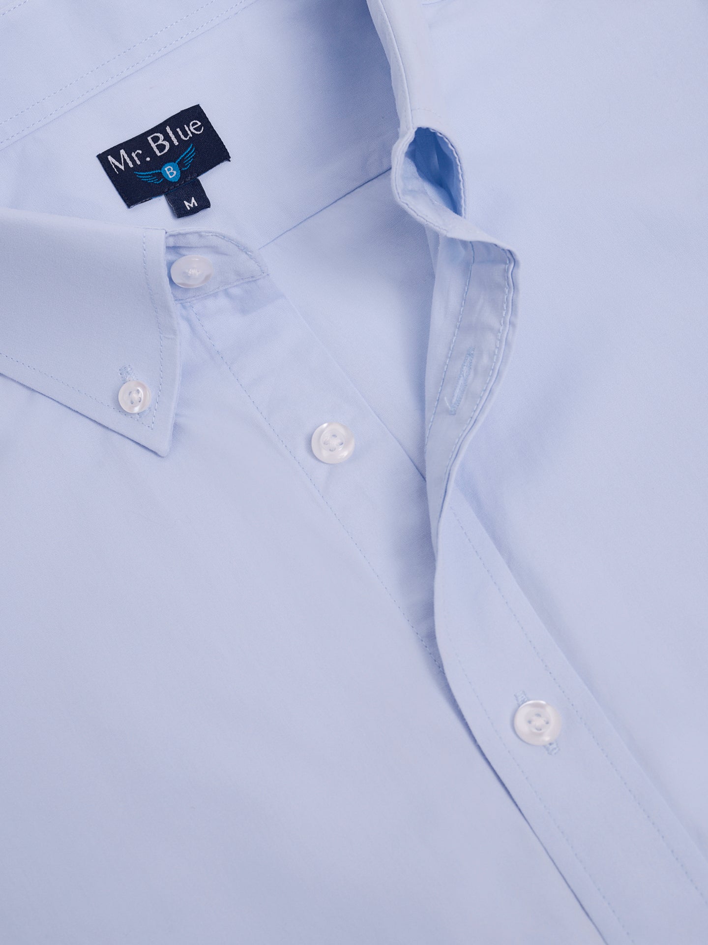 BLUE COTTON SHIRT SHORT SLEEVE REGULAR FIT MR. BLUE