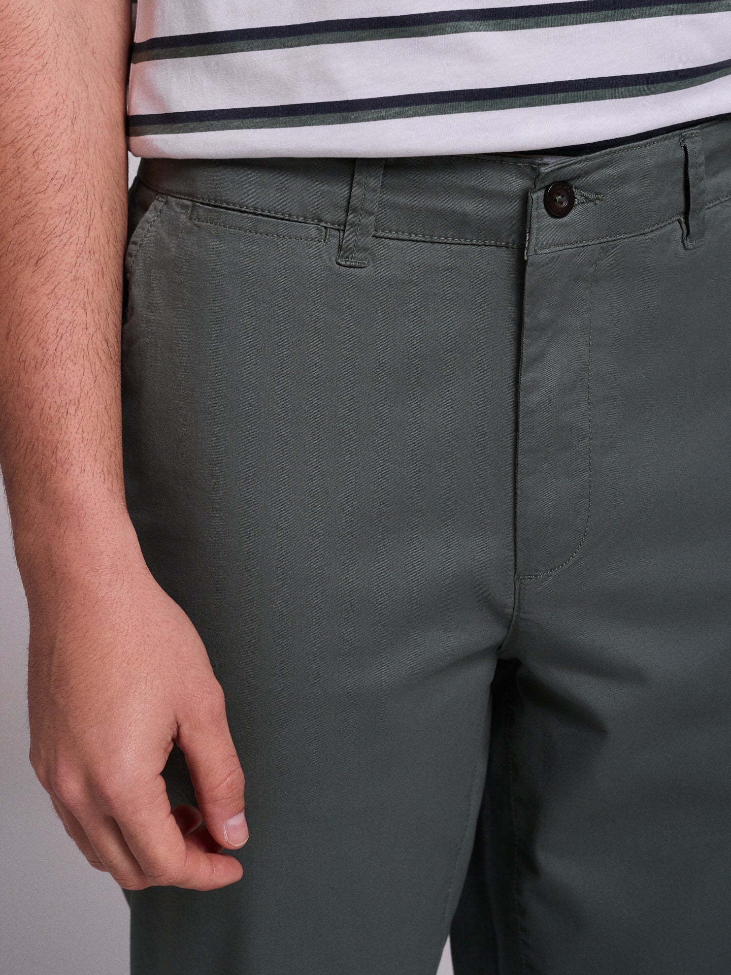 GREEN COTTON TROUSERS REGULAR FIT MR. BLUE