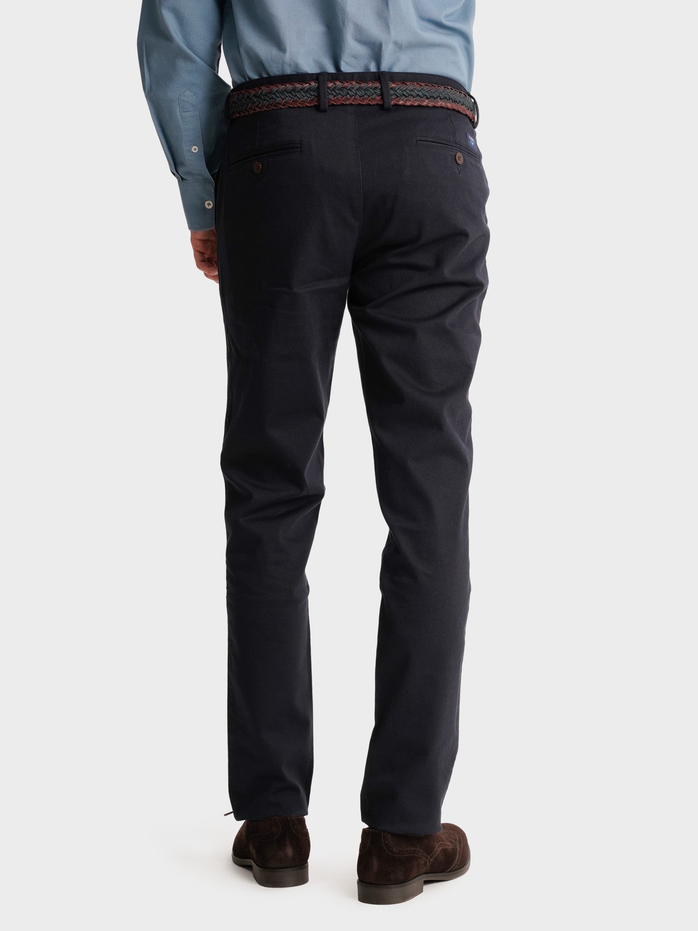 BLUE STRUCTURED TROUSERS SLIM FIT MR. BLUE