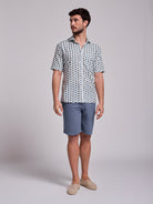 BLUE LINEN SHIRT SHORT SLEEVE REGULAR FIT MR. BLUE