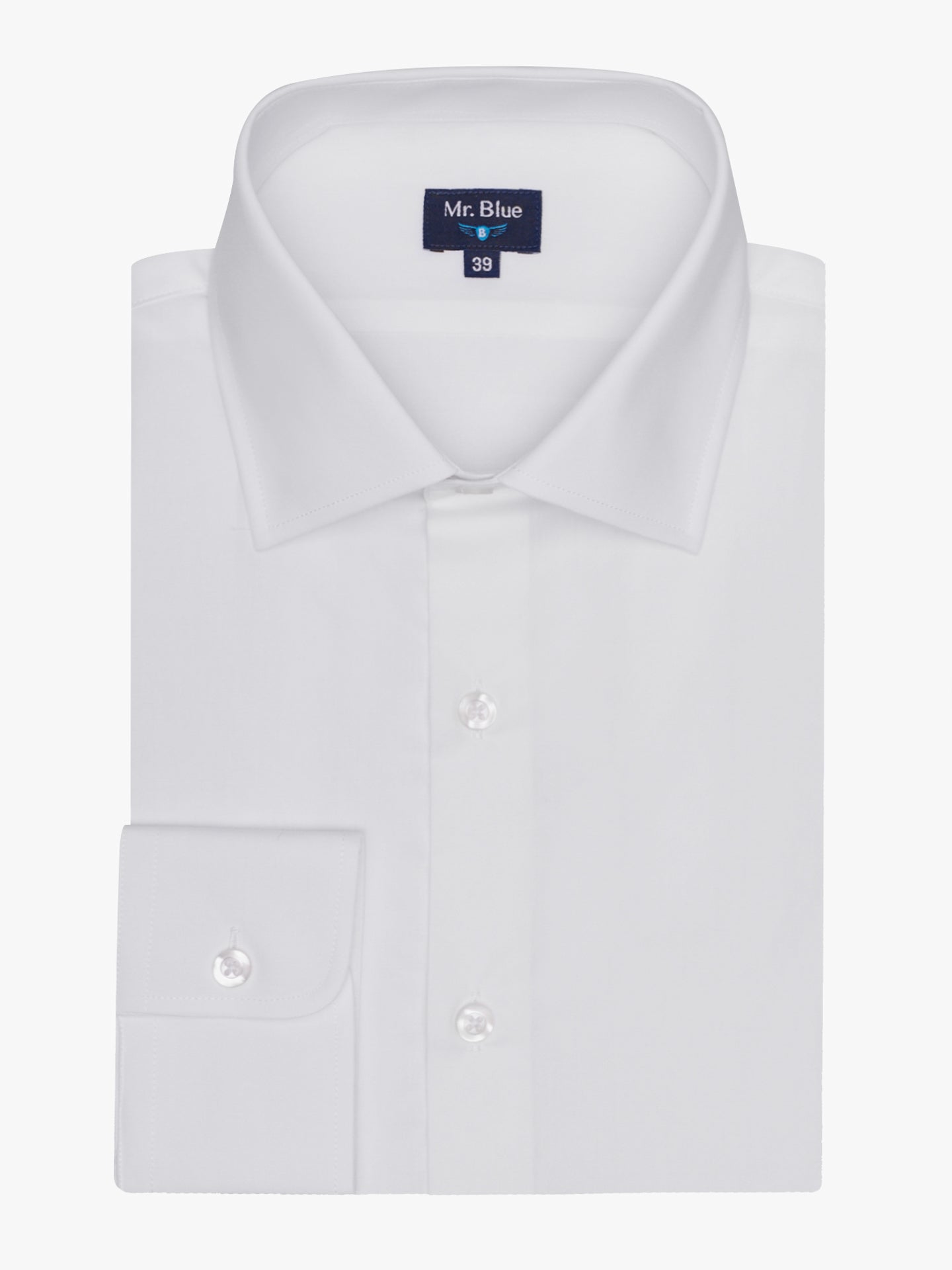 WHITE REGULAR FIT MR SHIRT. BLUE