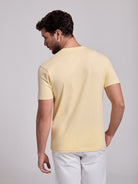YELLOW COTTON T-SHIRT SHORT SLEEVE REGULAR FIT MR. BLUE