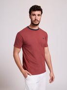 RED COTTON T-SHIRT SHORT SLEEVE REGULAR FIT MR. BLUE