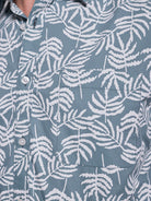 GREEN COTTON SHIRT SHORT SLEEVE REGULAR FIT MR. BLUE