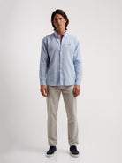 CAMISA LINHO AZUL MANGA COMPRIDA REGULAR FIT MR. BLUE