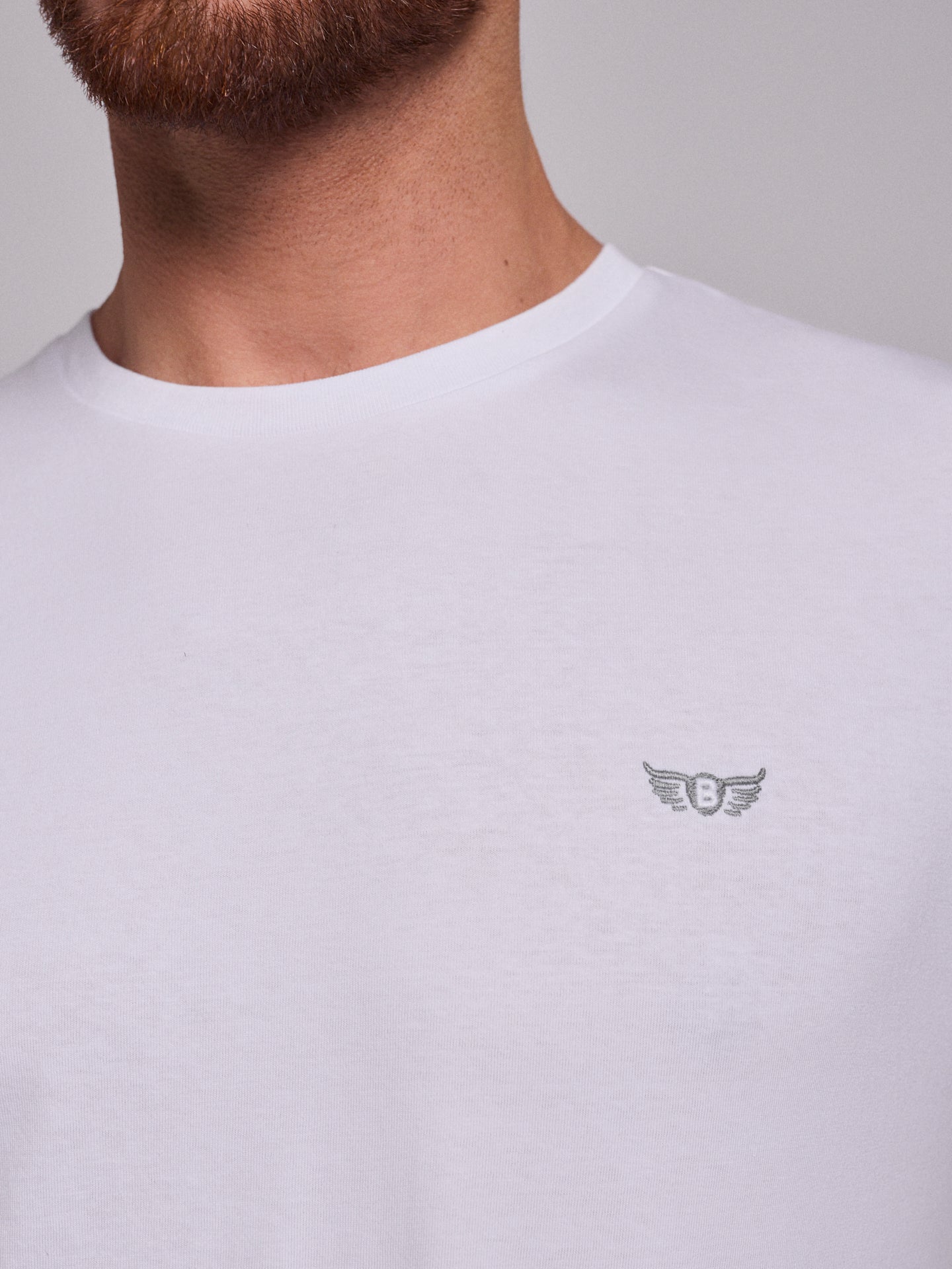 WHITE COTTON T-SHIRT SHORT SLEEVES REGULAR FIT MR. BLUE
