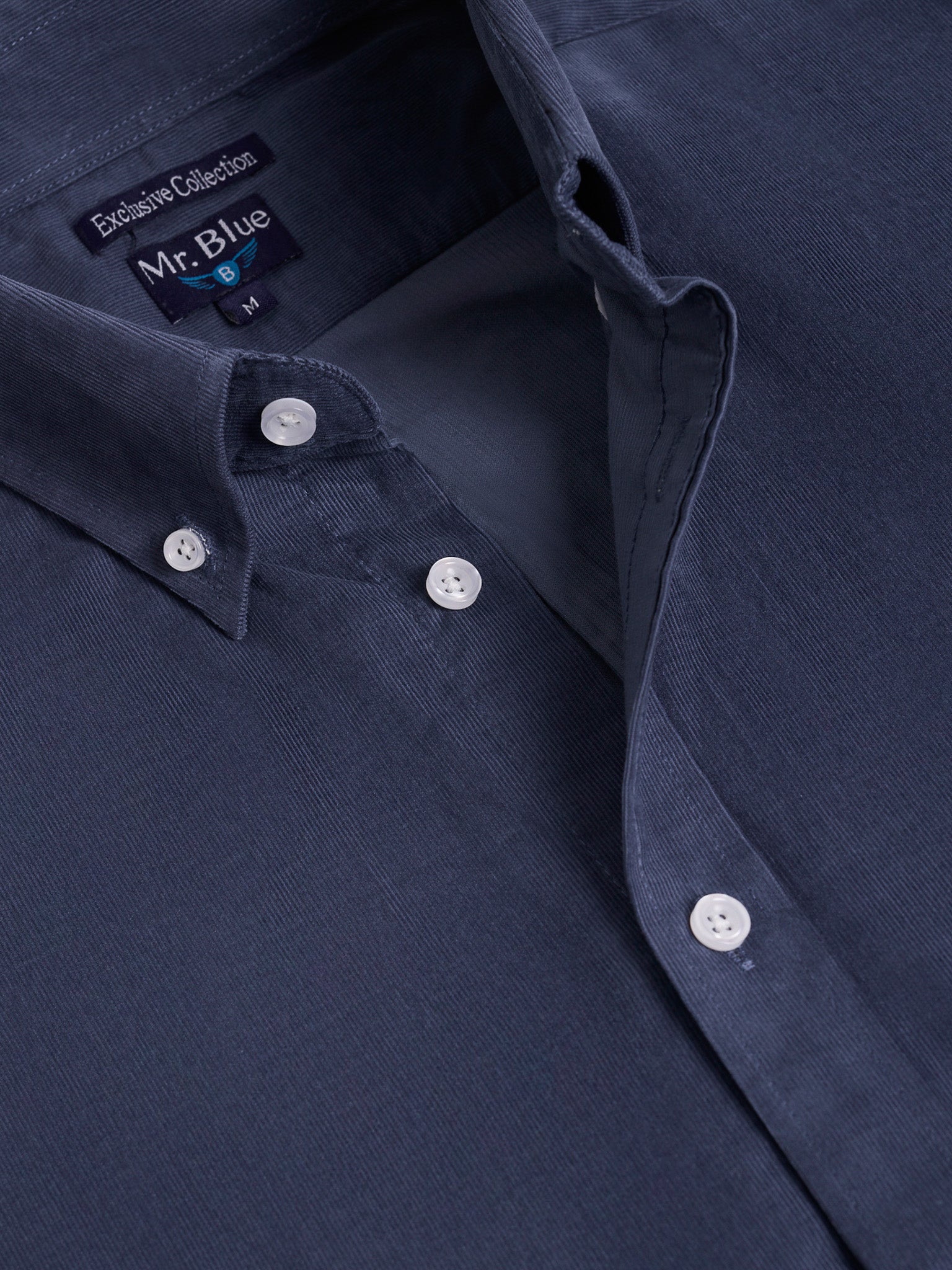 CAMISA ALGODÓN AZUL MANGA LARGA REGULAR FIT MR. AZUL