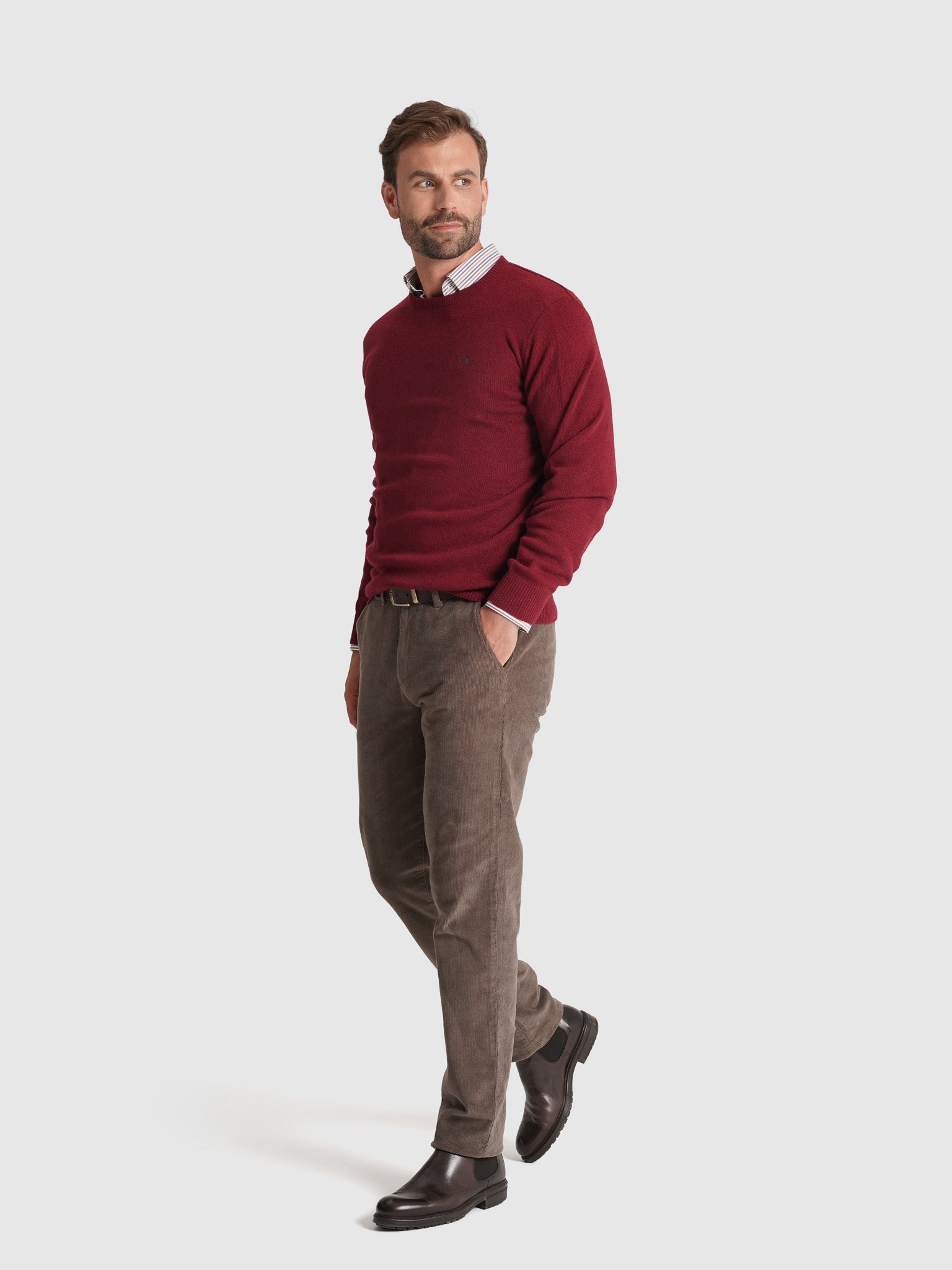 RED WOOL PULLOVER LONG SLEEVE REGULAR FIT MR. BLUE