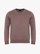 BROWN CASHMERE PULLOVER WITH REGULAR FIT MR ELBOW PADS. BLUE