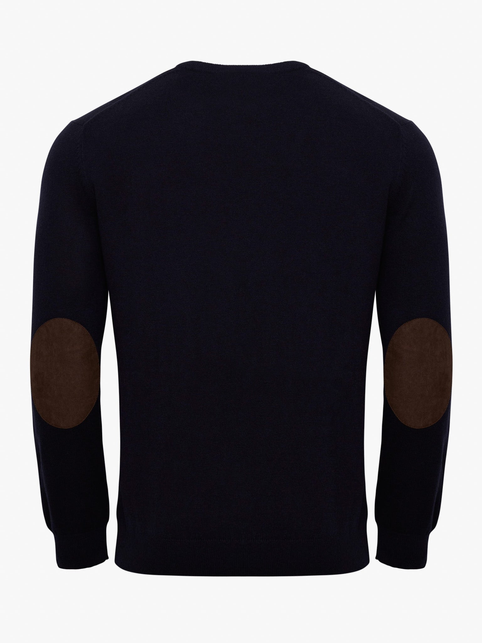 BLUE WOOL PULLOVER WITH REGULAR FIT MR ELBOW PADS. BLUE