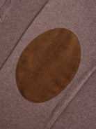BROWN CASHMERE PULLOVER WITH REGULAR FIT MR ELBOW PADS. BLUE