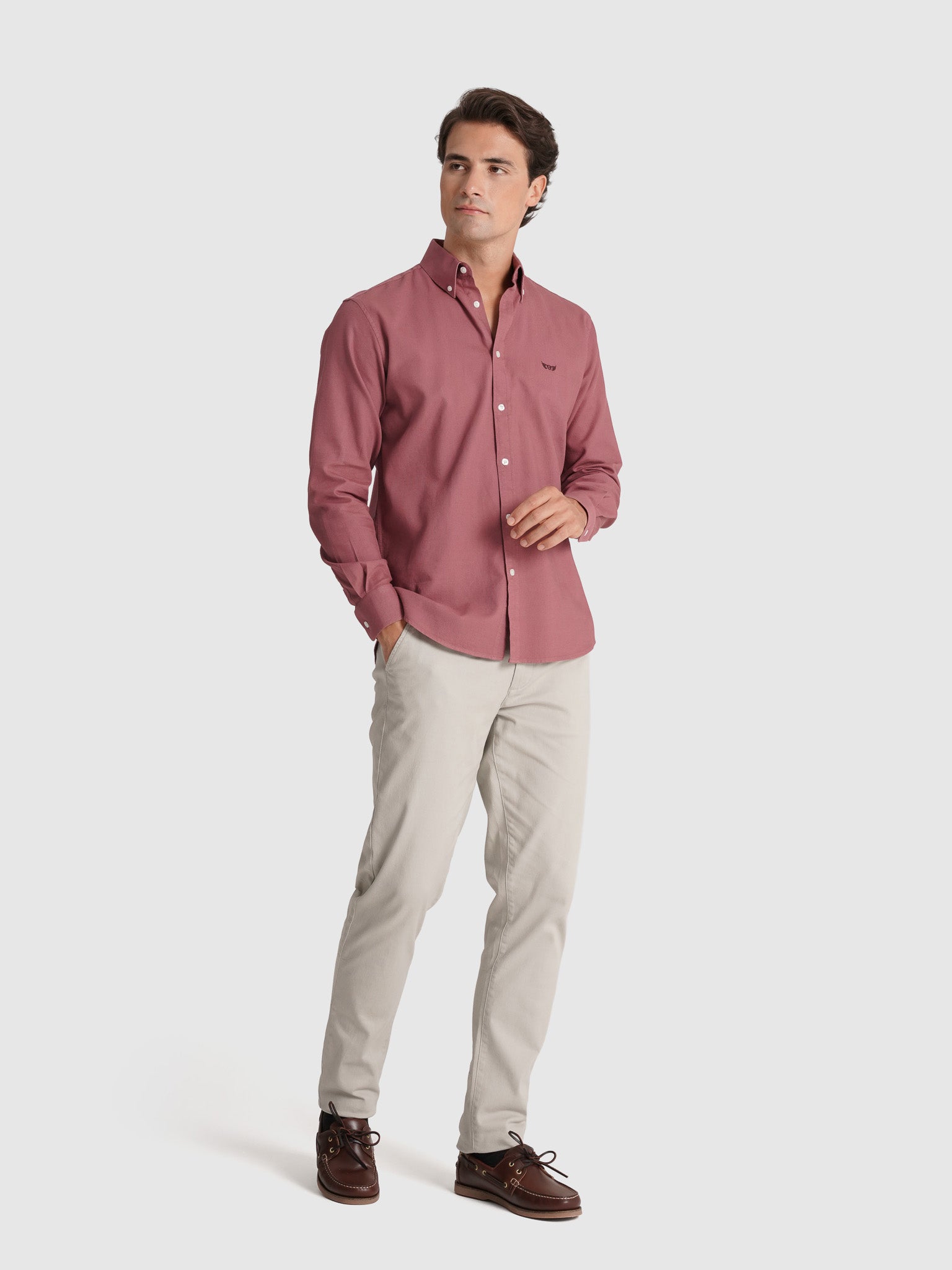 RED COTTON SHIRT LONG SLEEVE REGULAR FIT MR. BLUE