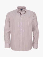 BROWN COTTON SHIRT LONG SLEEVE REGULAR FIT MR. BLUE