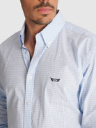 CAMISA ALGODÃO AZUL MANGA COMPRIDA REGULAR FIT MR. BLUE