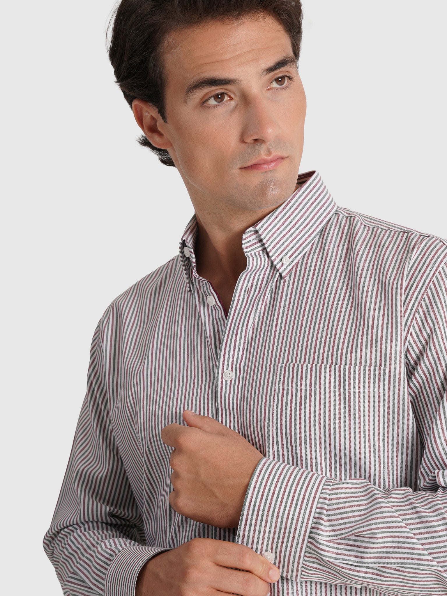 GREEN COTTON SHIRT LONG SLEEVE REGULAR FIT MR. BLUE