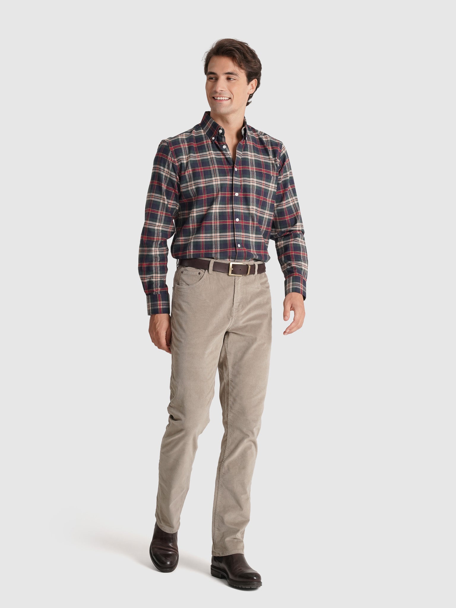 PANTALÓN SLIM FIT DE ALGODÓN VERDE MR. AZUL