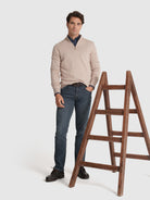 BEIGE CASHMERE PULLOVER LONG SLEEVE REGULAR FIT MR. BLUE