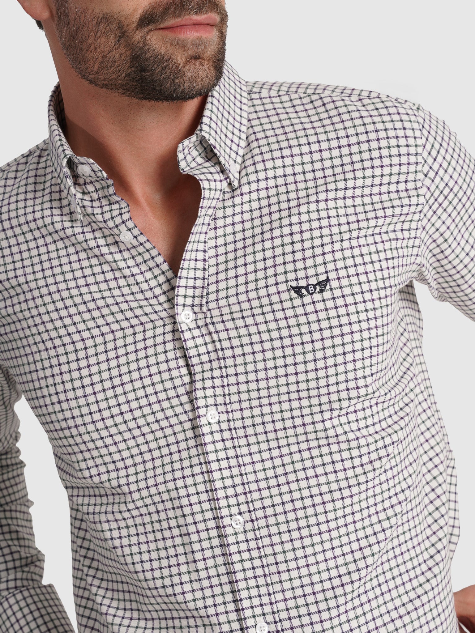 GREEN COTTON SHIRT LONG SLEEVE REGULAR FIT MR. BLUE